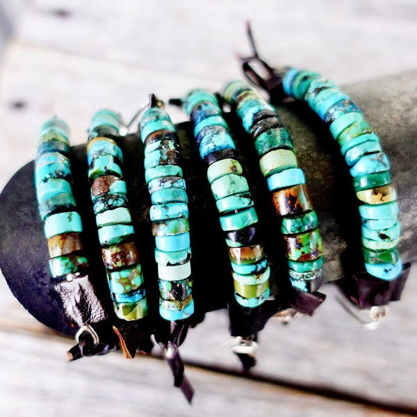 Leather and turquoise on sale jewelry