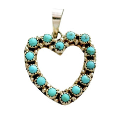 Kingman Turquoise Heart Pendant