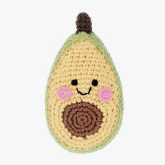 Plush Toy Rattle Pebble Avocado 