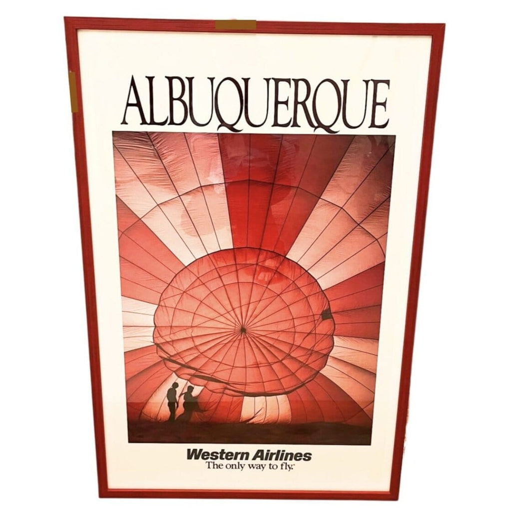 Vintage Western Airlines Albuquerque Balloon Poster