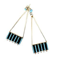 Zuni Turquoise Dangle Earrings