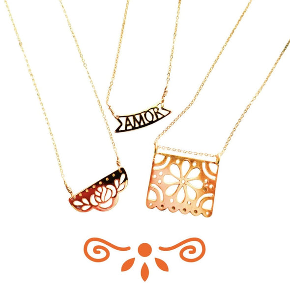 Papel Picado Gold Necklace