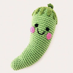 Plush Toy Rattle Pebble Green Chile 