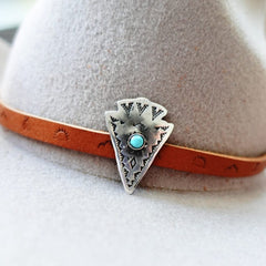 Leather & Sterling Silver Arrowhead Hat Band