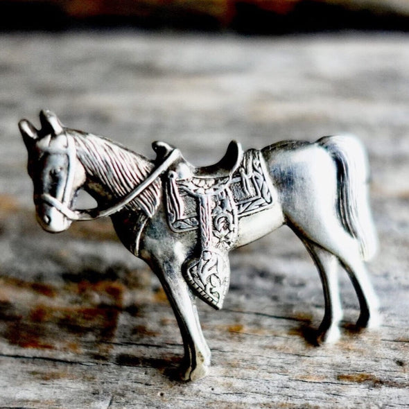 Sterling Horse Pin by Maisel's Indian Trading Post Pin Black Diamond Vintage 