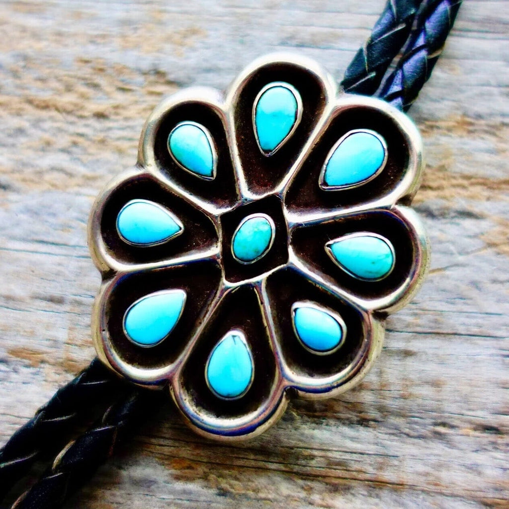 Vintage Midcentury Turquoise Bolo Tie