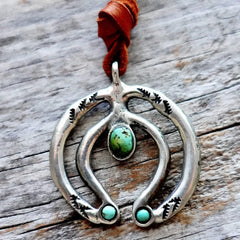 Naja Pendant on Deer Leather Cord Jewelry Adrienne Teeguarden 