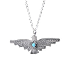 Thunderbird Rising Necklace Sterling Silver & Turquoise