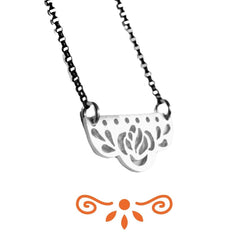 Papel Picado Silver Necklace