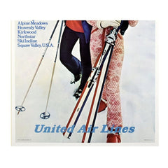 Original United Airlines Ski Poster Framed